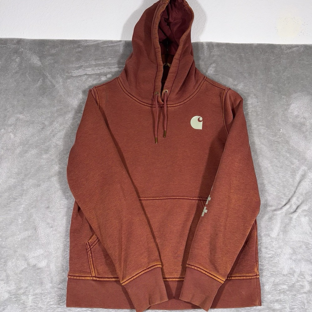 Carhartt Hoodie Women's Small Orange Outdoors Western Workwear Cowgirl Casual - Picture 4 of 11